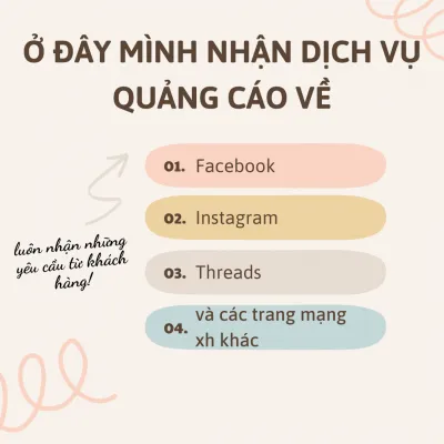 Sáng tạo nội dung quảng cáo trên mạng xã hội như Facebook, Instagram,....