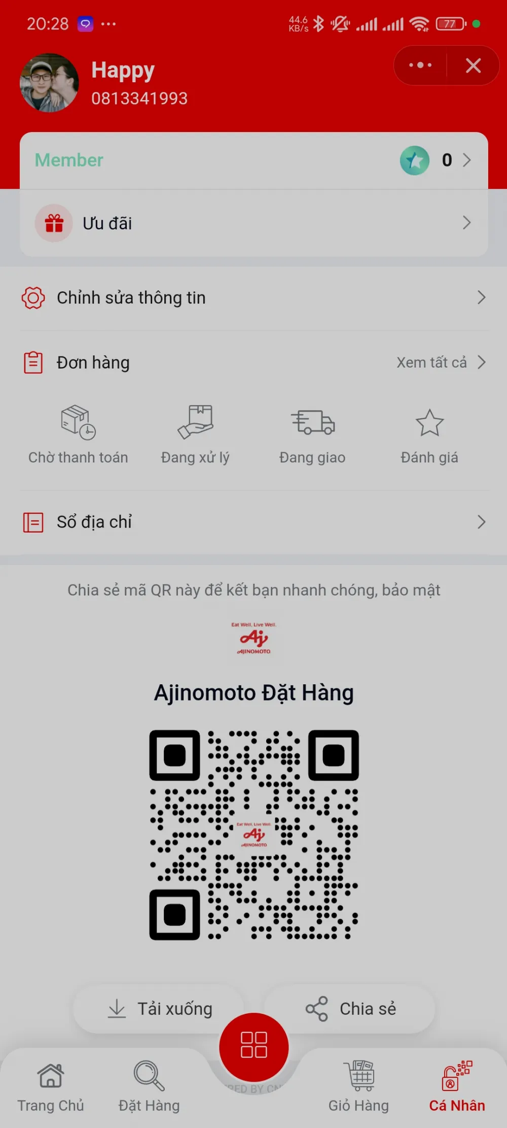 Ajinomoto - Zalo Mini App